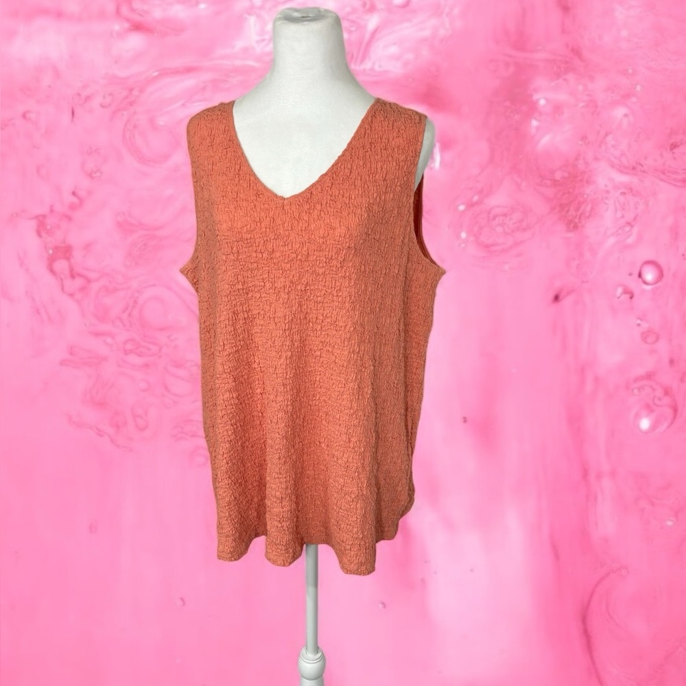 Cato Women's Sleeveless Textured Top - Orange